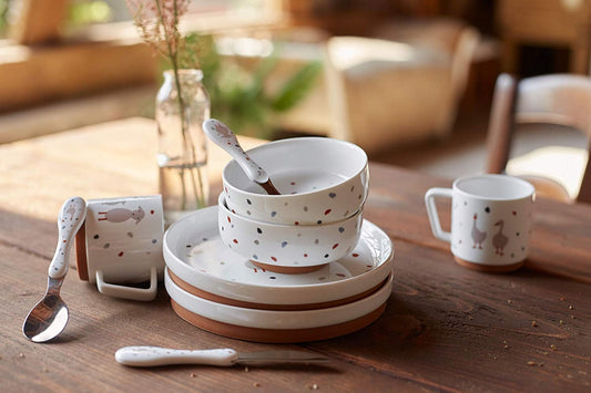 LASSIG Tiny Farmer set de vajilla de porcelana para niños