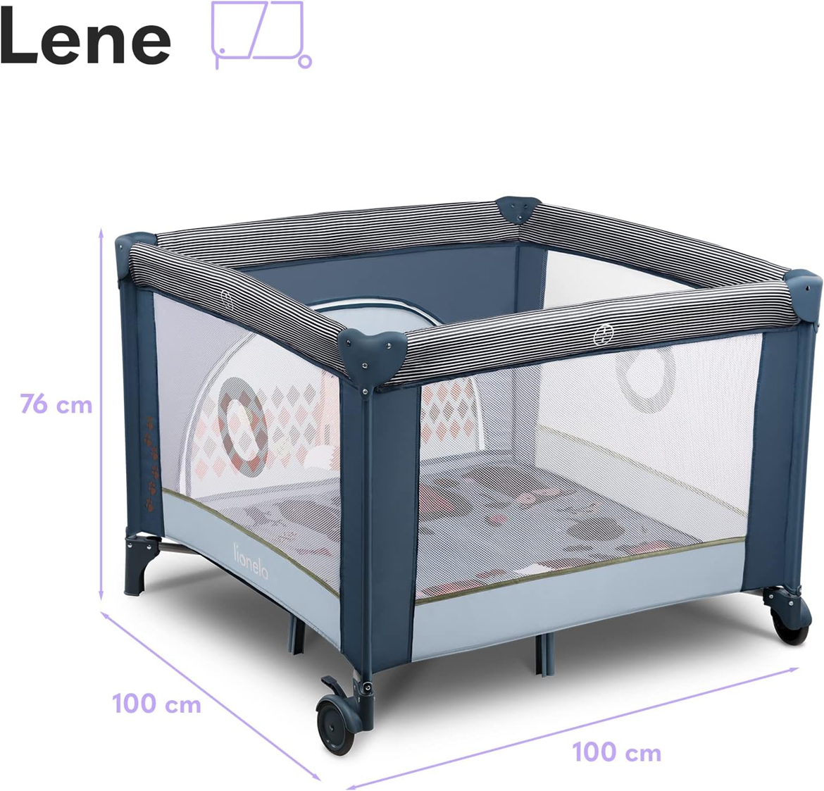 LIONELO FIE łóżeczko turystyczne kojec 100x100cm DO 15KG
