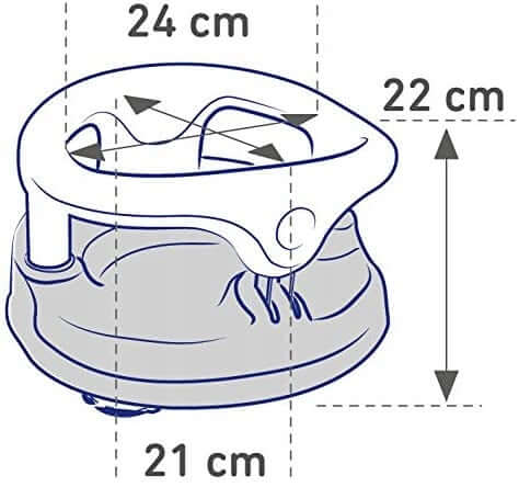 ROTHO Babydesign krzesełko do kąpieli 13kg, fotelik kąpielowy 7-16 m, 24 x 22 cm, biało-zielono-szary