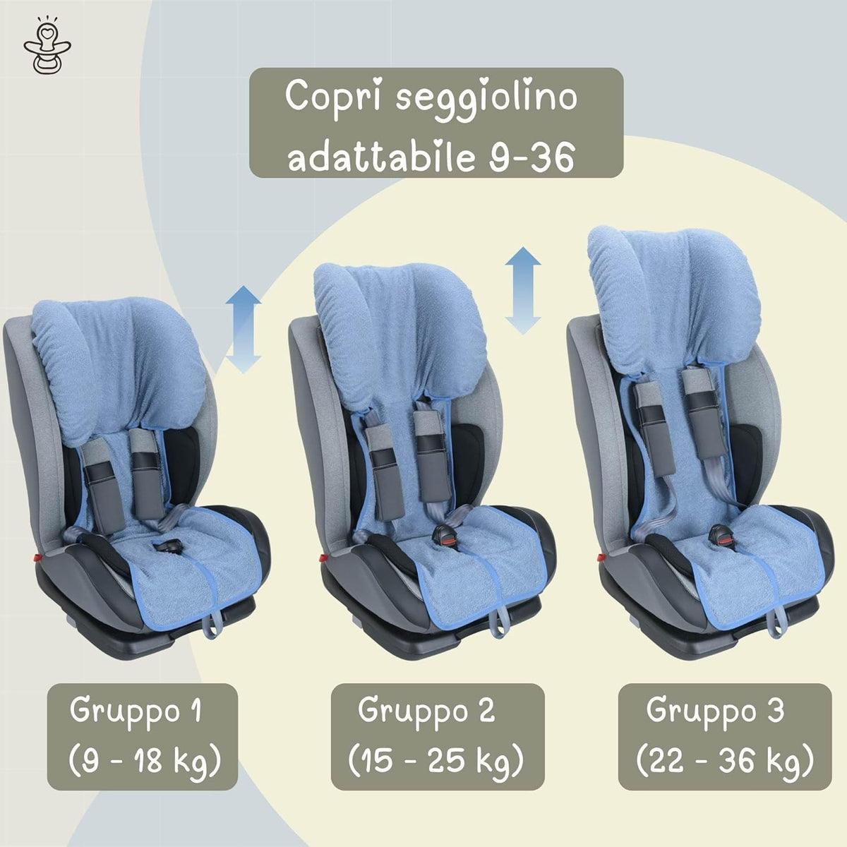 BABY IDEA pokrowiec na fotelik UNIWERSALNY GR1/2/3