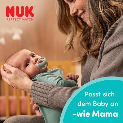 NUK Perfect Match cumik, 0–6 hónapos korig, 2 db, zöld/kék
