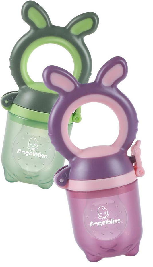 ANGELBLISS bijtring fruitdispenser voor kinderen 3-12m 2 stuks 6 mondstukken