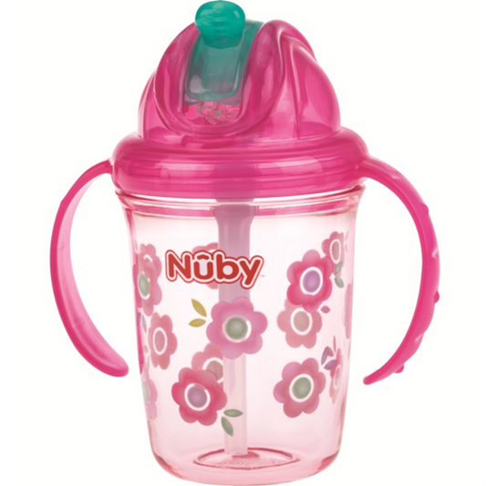 NUBY Flip-it Cup kubek niekapek ze słomką 12 m+ 240 ml – zdjęcie produktu 2