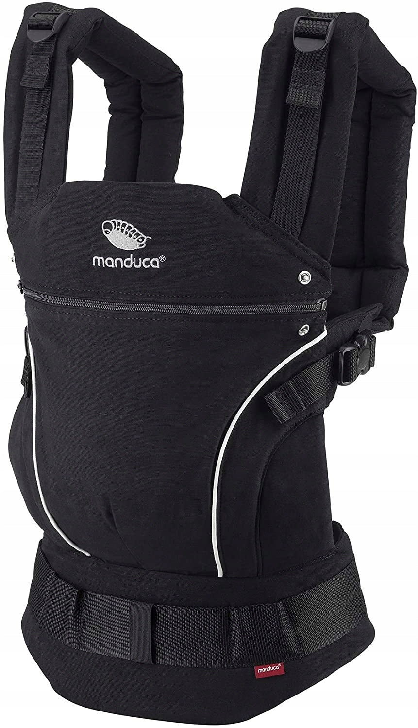 MANDUCA First nosidełko klamrowe bawełna organiczn. czarne nosidło dla dziecka 3,5-20 kg