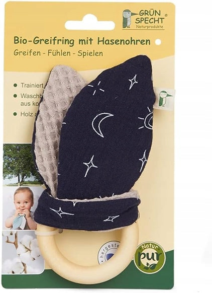 GRUNSPECHT bawełniano-drewniany chwytak gryzak 16 cm – zdjęcie produktu 2