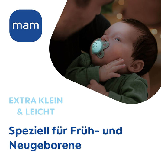 MAM Original smoczki uspokajające Day&Night 0-6m x4 ŚWIECĄCE, extra małe i lekkie dla noworodków