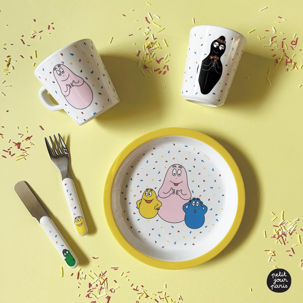PETIT JOURS PARIS talerzyk deserowy dla dzieci BARBAPAPA 18 cm