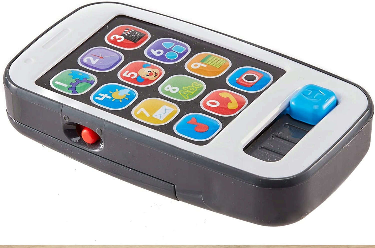 FISHER-PRICE smartfon interaktywny J.NIEMIECKI z kolorowymi przyciskami i suwakami, zabawka edukacyjna dla dzieci