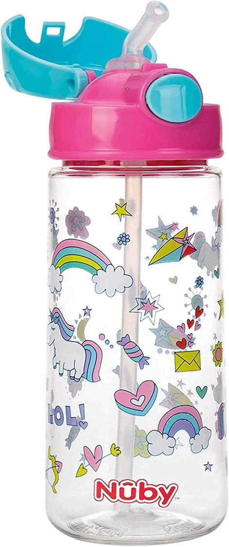 NUBY Vaso de tritán con pajita 4m+ 540 ml