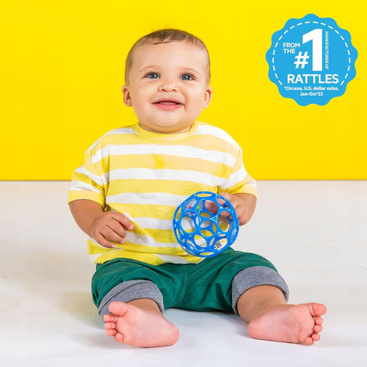 BRIGHT STARTS Oball Rattle szilikon fogóka rágóka csörgővel 10 cm