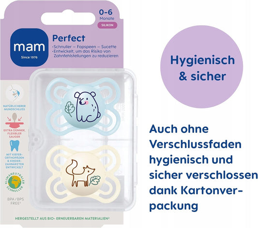 MAM Perfect smoczek uspokajający x2 0-6msc + box – zdjęcie produktu 2