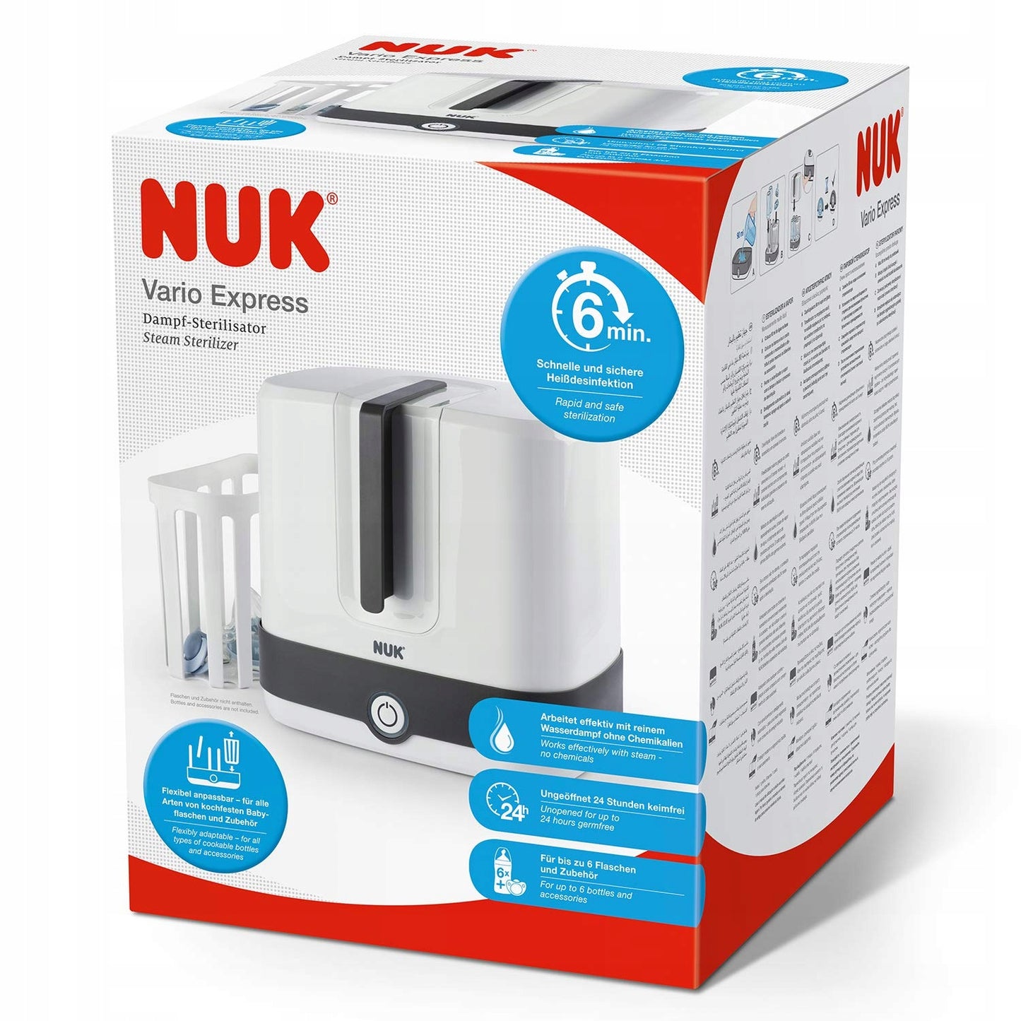 Parný sterilizátor NUK Vario Express za 6 minút