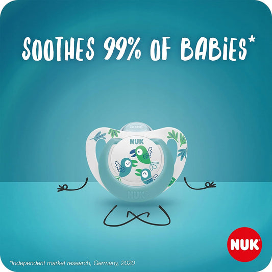 NUK STAR chupete calmante x2 0-6m DÍA Y NOCHE