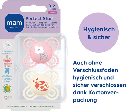 MAM Perfect START chupete calmante x2 0-2 meses+ caja