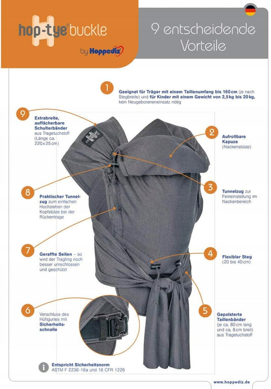HOPPEDIZ hop-tye porte-bébé ergonomique