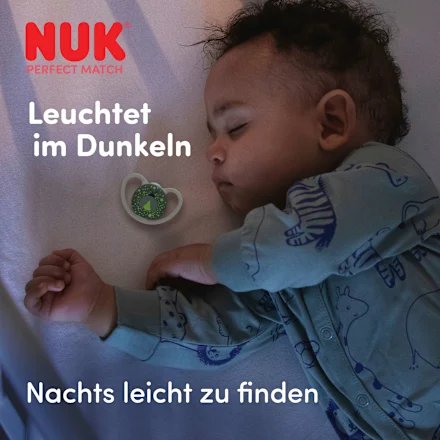 NUK Perfect Match Air Night smoczki uspokajające 18-36 mies. świecący smoczek dla dziecka w ciemności