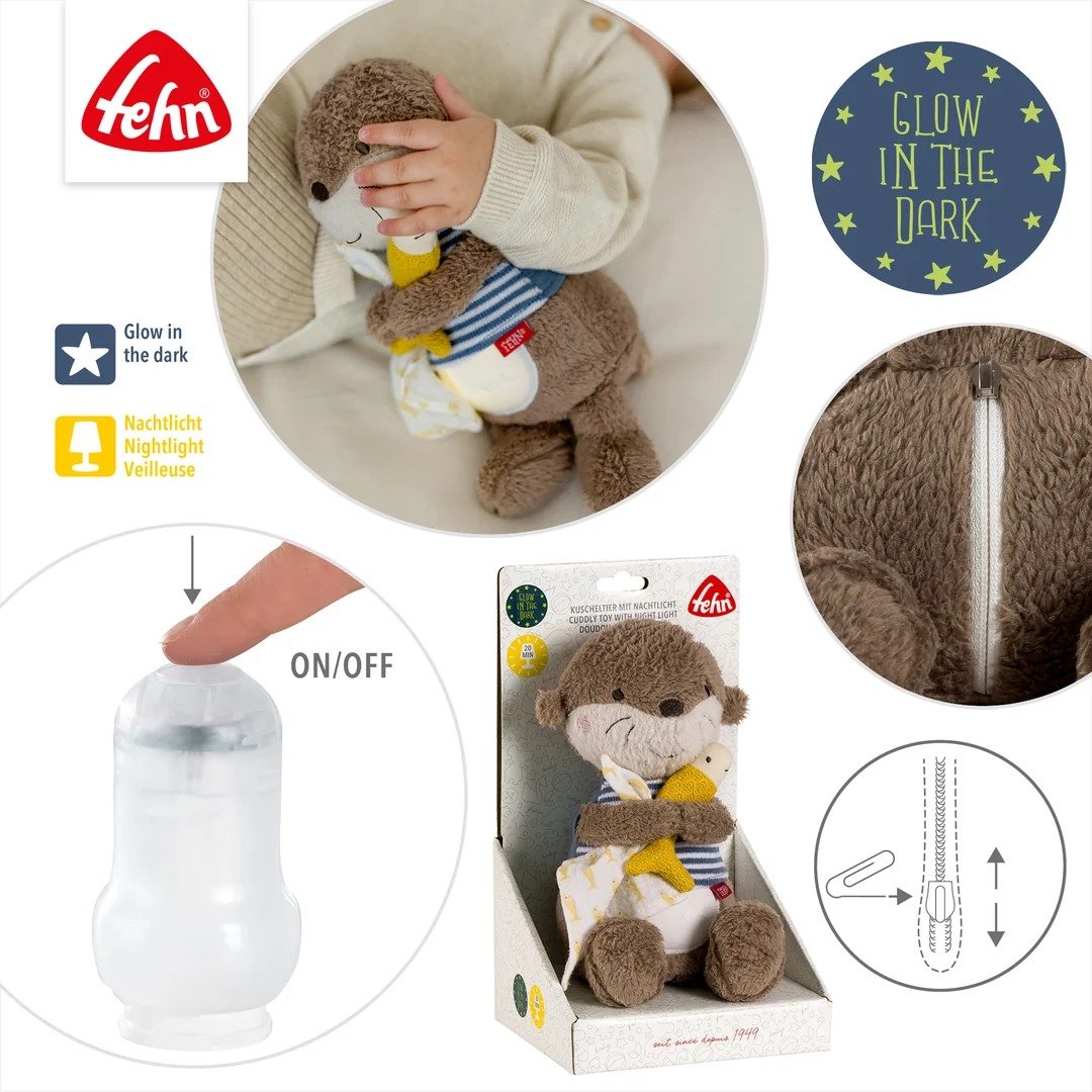 Fehn Otter lampka nocna i przytulanka