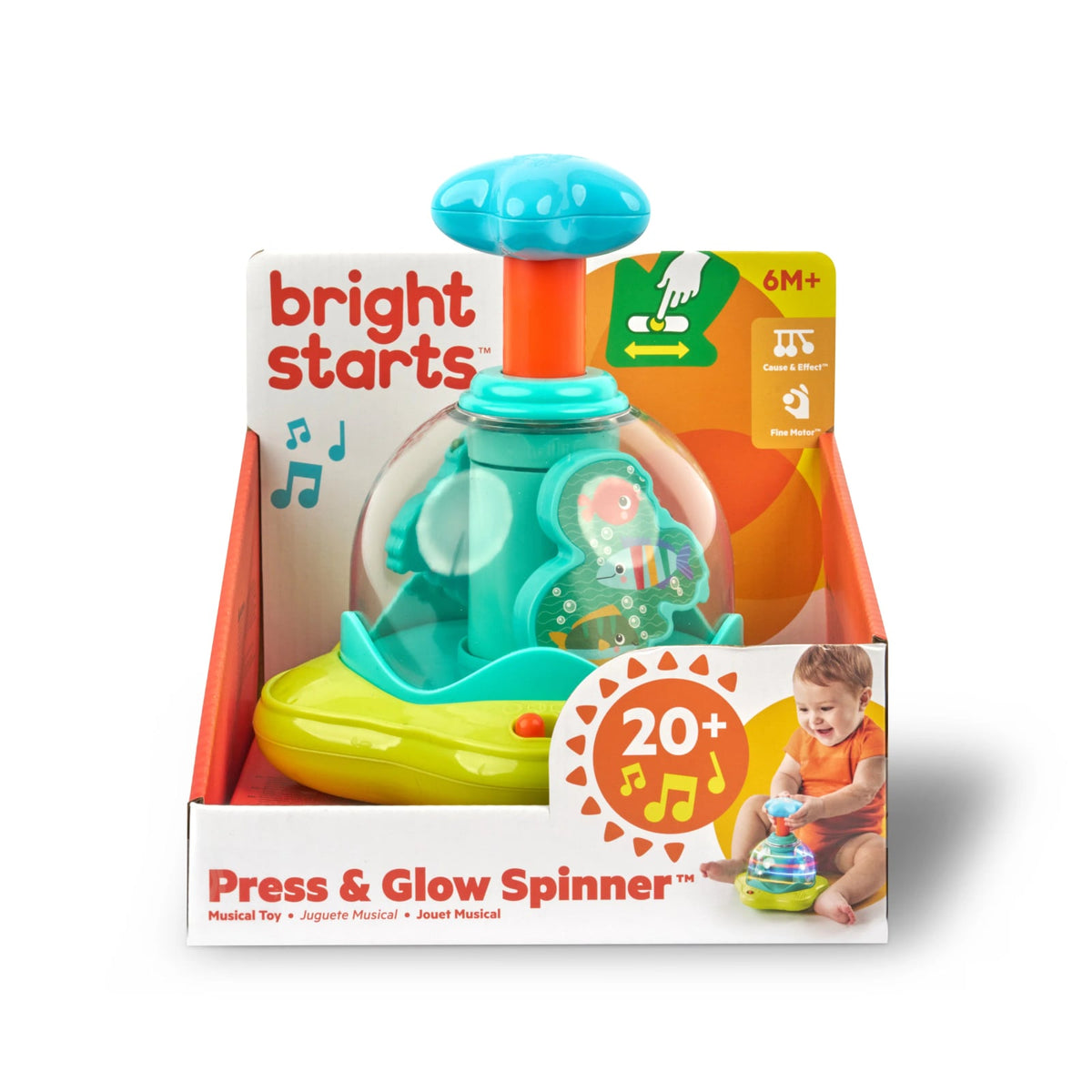 Bright Starts Press Glow Spinner zenélő játék 6hó+