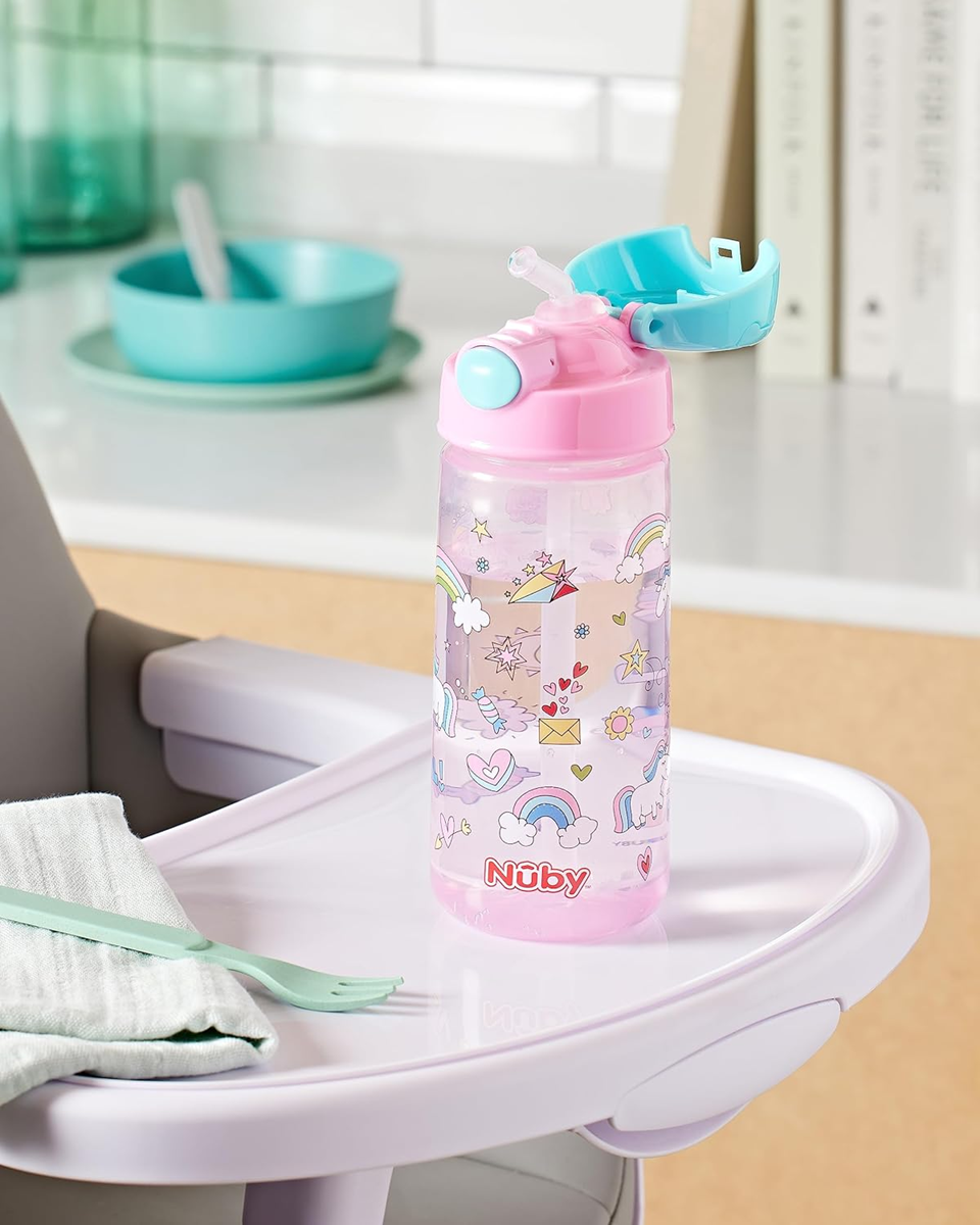 NUBY Ποτήρι με καλαμάκι tritan μπουκάλι με καλαμάκι 4 μηνών+ 540 ml