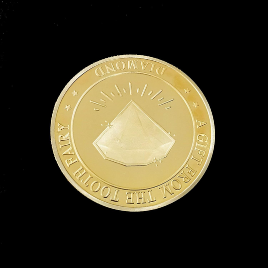 BRADOC Wróżka Zębuszka pozłacana metalowa moneta pod poduszkę 4 cm DIAMENT