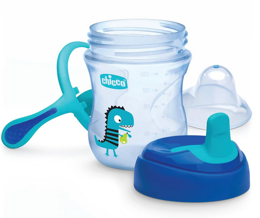CHICCO Transition Cup netečúci pohár s náustkom a úchytmi 200 ml 4 m+