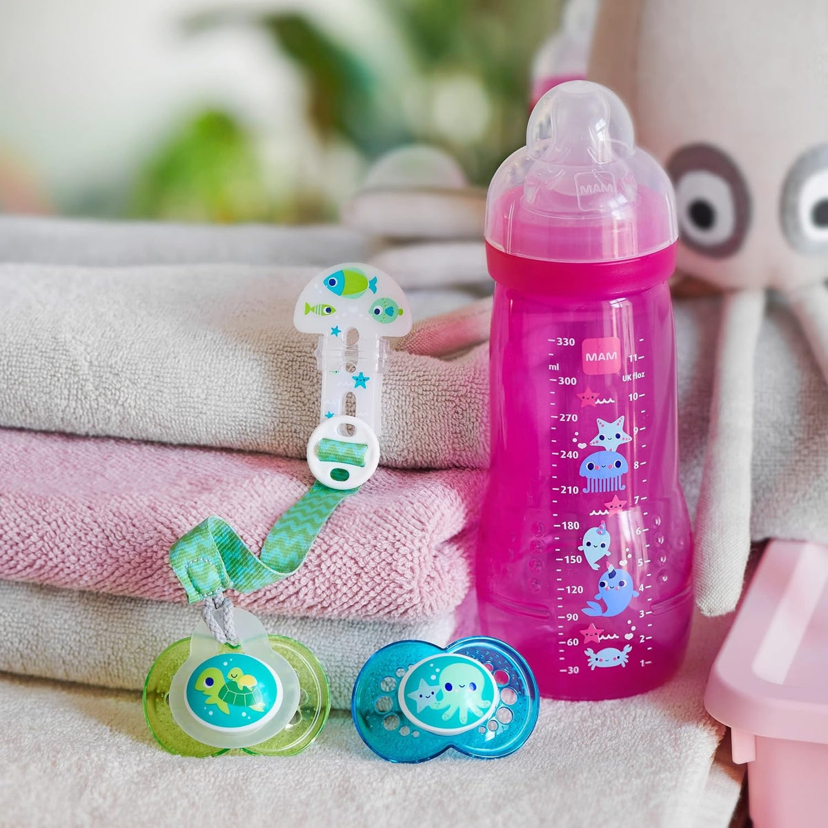 MAM Easy Active butelka 330 ml 4 m+ smoczek 3 STWORZENIA MORSKIE