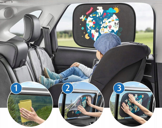 REER TravelKid parasole per finestrino auto protezione solare UV 50+ 2 pezzi