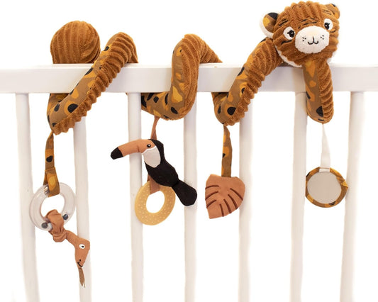 LES DEGLINGOS spirale con specchietto, massaggiagengive, sonaglino, squeaker 40 cm