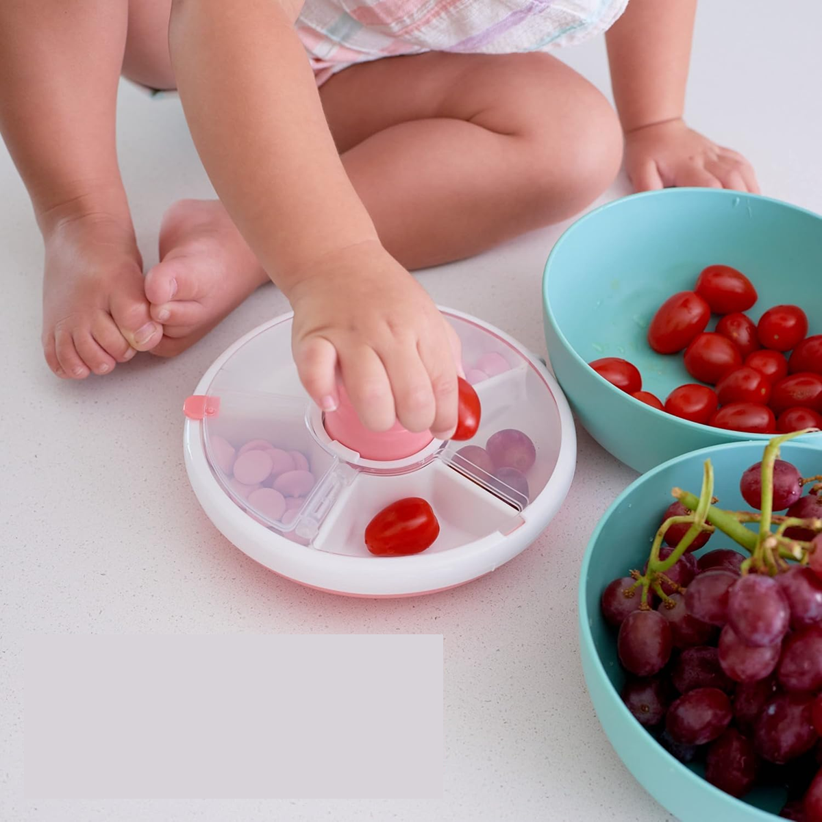 GOBE Snack Spinner snurrande snackbehållare med 5 fack 5,5 x 16 cm