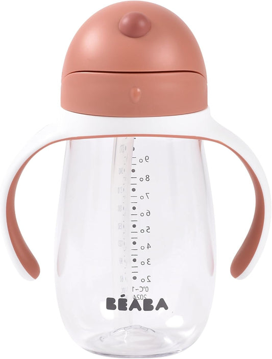 BEABA Straw Cup tritanowy kubek niekapek ze słomką 300 ml 8 m+