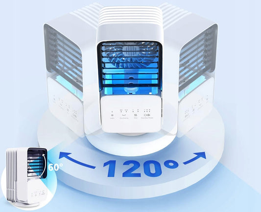 OMISOON Air Cooler mini airconditioner 700 ml met touchpaneel en lampje