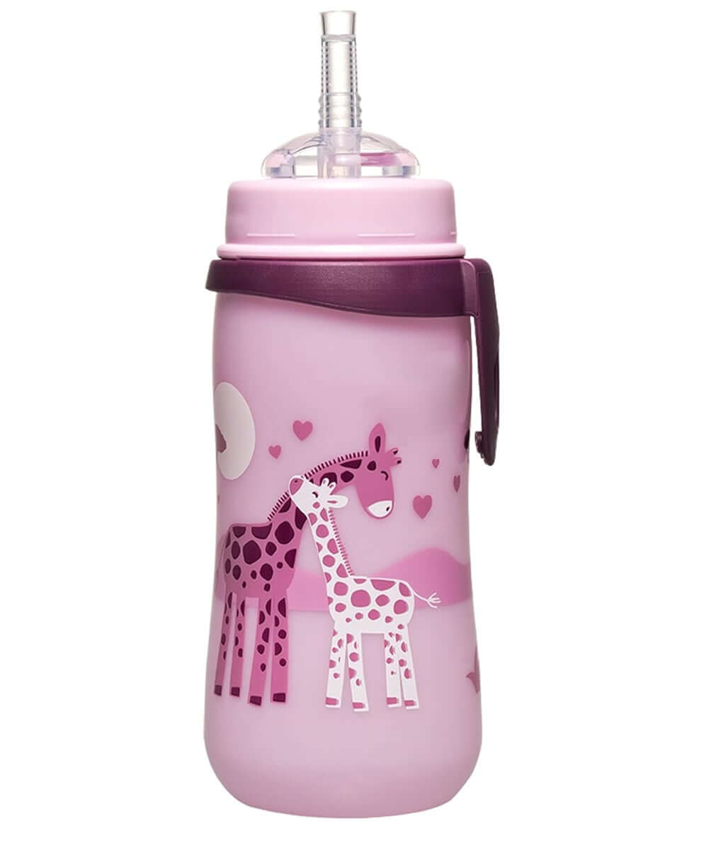 NIP Straw Cup kubek niekapek ze słomką 330 ml 12 m+ ŻYRAFY – zdjęcie 3