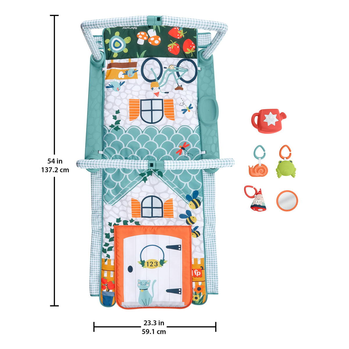 FISHER-PRICE 3-in-1 Spieldecke Lernspielzeug Entdeckerhaus