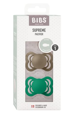 Suzete de calmare din silicon BIBS SUPREME, 0–6 luni, SIMETRICE