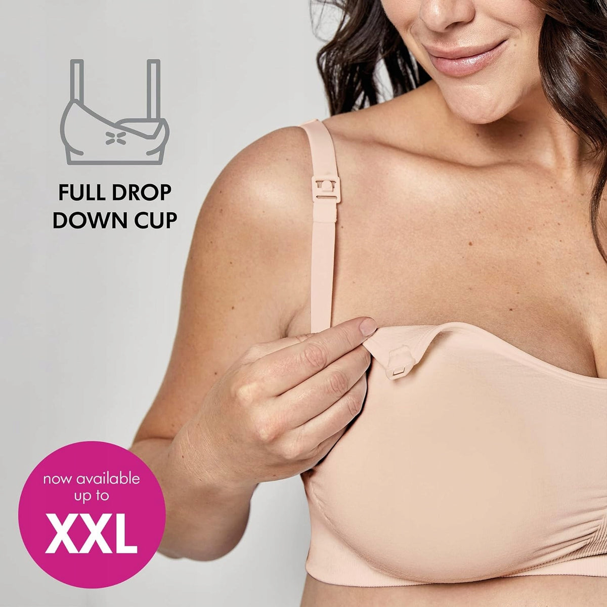 MEDELA KEEP COOL ULTRA biustonosz do karmienia bezszwowy S, beżowy, full drop down cup