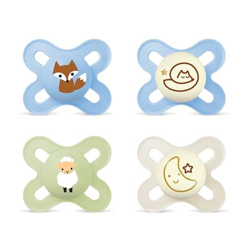 MAM Original Start smoczki uspokajające Day&Night 0-2m x4 ŚWIECĄCE