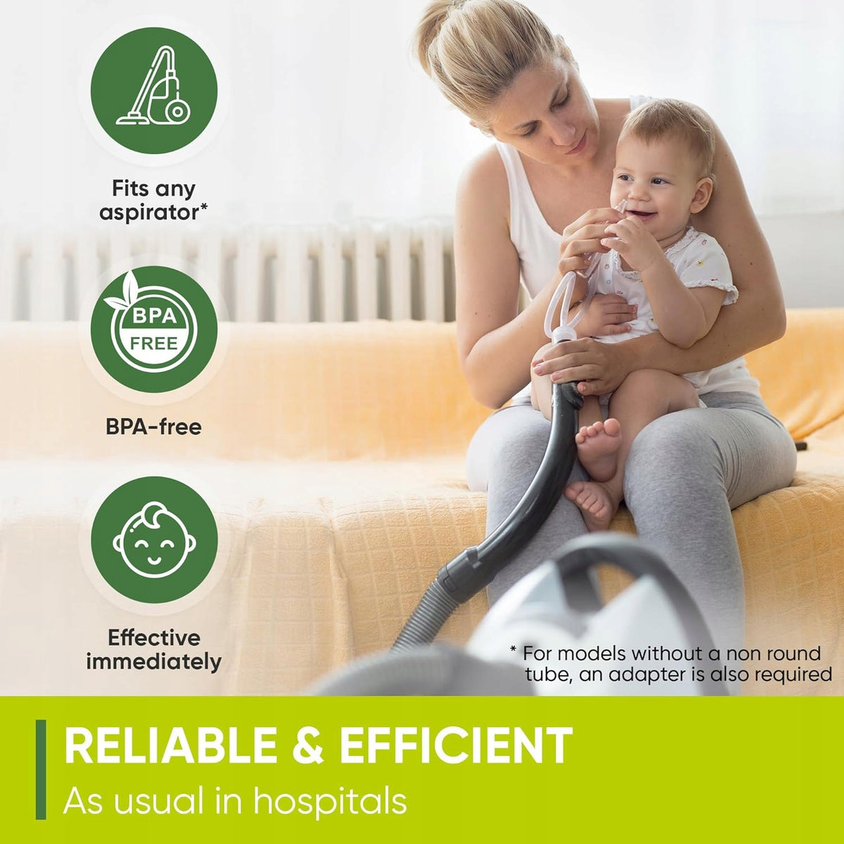 ARIANNA aspirator do odkurzacza głowica x2 szczoteczka – BPA-free aspirator do nosa dla dziecka