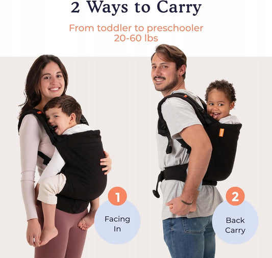BECO TODDLER nosidełko klamrowe 9-27kg, 2 sposoby noszenia: przodem i na plecach