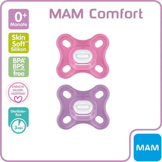 MAM COMFORT chupete para prematuros recién nacidos x2 0m+