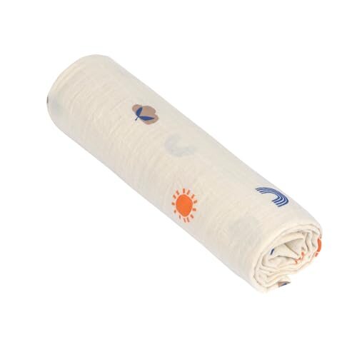 LÄSSIG Blossom Nature Musselin-Babydecke 120x120 cm