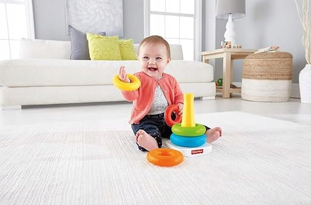 FISHER-PRICE Rock-a-Stack piramida z grzechotką 5 kółek 20 cm