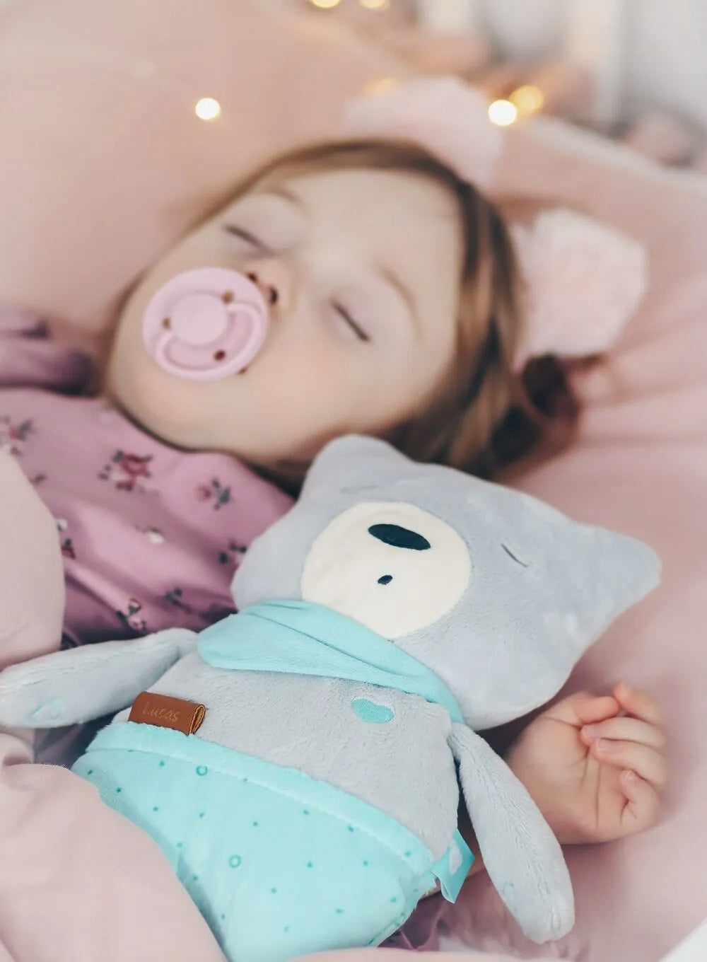 MyHummy jucărie de pluș cu sunet de fundal și senzor de plâns, URSULEȚUL LUCAS, 24 cm
