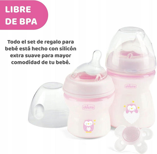 CHICCO NaturalFeeling Set Flasche 150 250 ml + Schnuller 0+