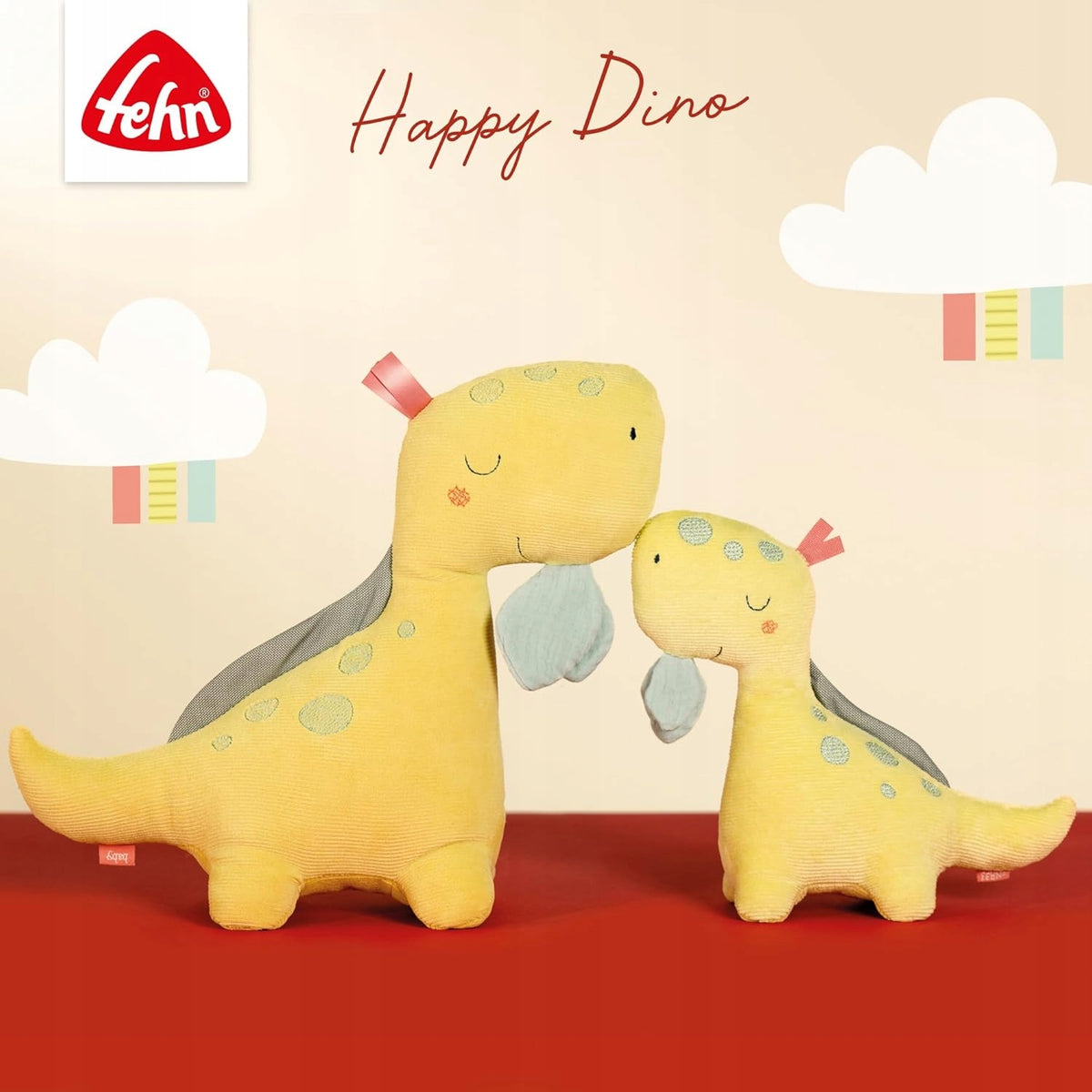 FEHN Happy Dino άνετη κουβέρτα ασφαλείας ΔΕΙΝΟΣΑΥΡΟΣ 30 εκ. θήκη πιπίλας
