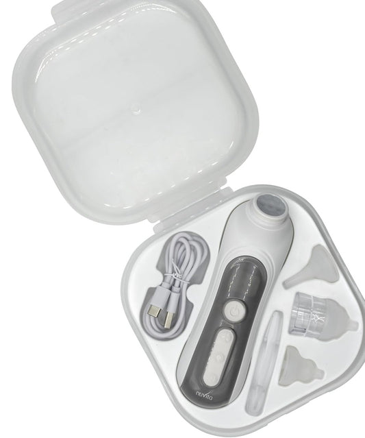 NUVITA neusaspirator met lampje en muziek + 3 mondstukken, etui en pincet
