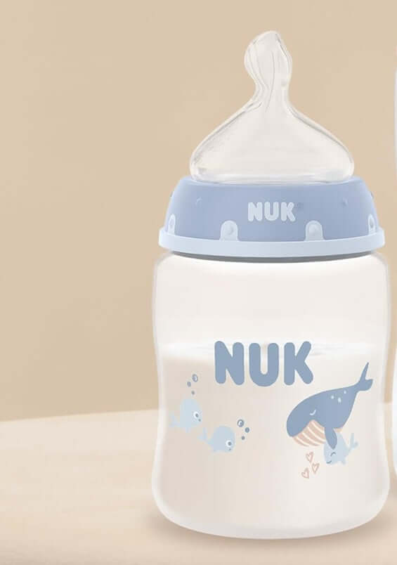 NUK First Choice zestaw 4x butelka 150/300 ml smoczki S/M 0-3m+ WIELORYB