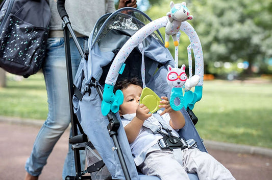 BADABULLE arco giochi con giocattoli per passeggino seggiolino
