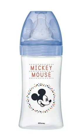Biberon DODIE 270 ml 0-6 luni, tetină 2, flux mediu, MICKEY