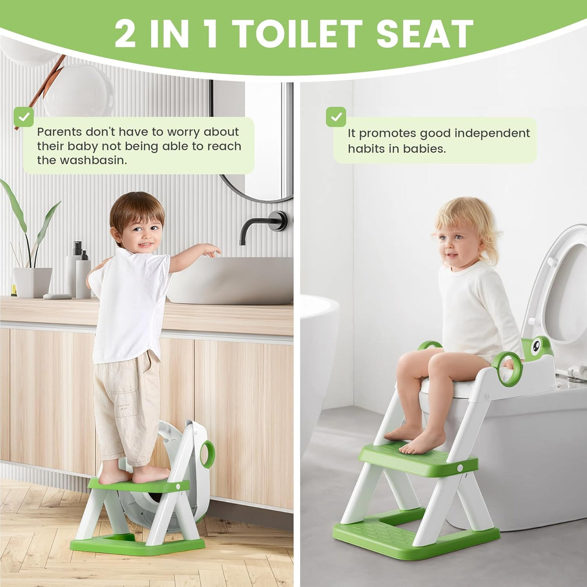 COOSEYA reducător pentru WC cu trepte 2în1 broască