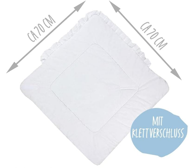 TUPTAM rożek becik 70 x 70cm z falbanką